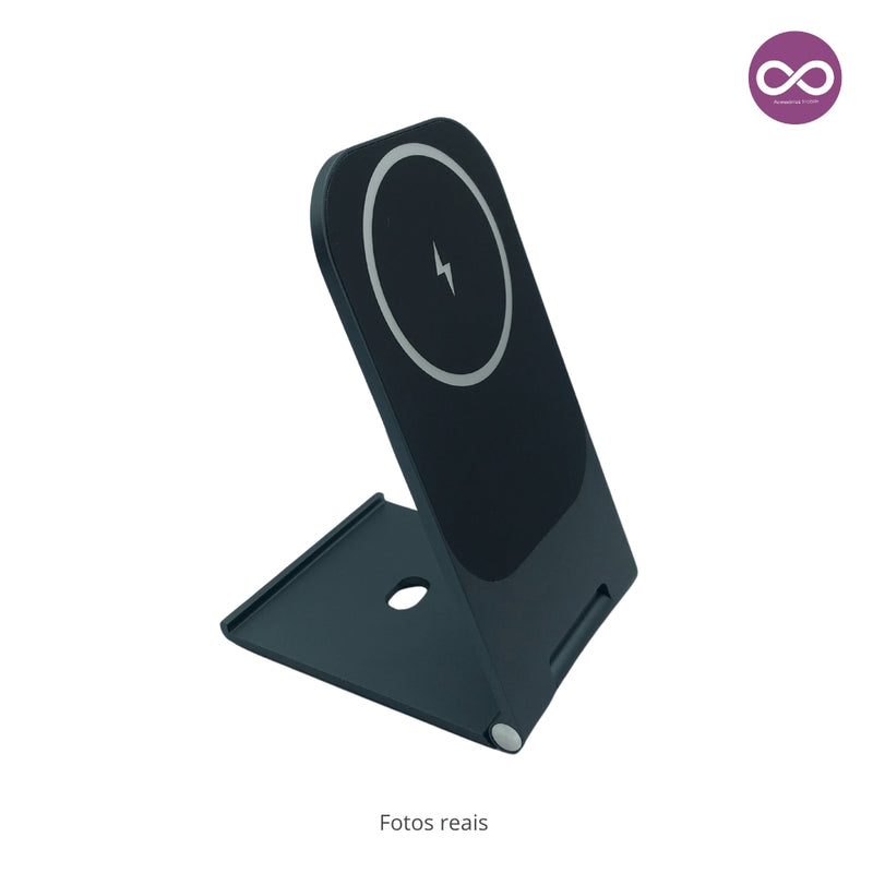 Carregador com Suporte MagSafe para iPhone / Samsung Cor:Preto
