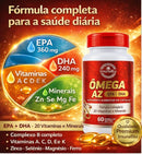 Ômega 3 Multivitamínico A-Z - 20 Vitaminas e Minerais + EPA DHA 1400 mg- 60 Caps