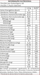 Ômega 3 Multivitamínico A-Z - 20 Vitaminas e Minerais + EPA DHA 1400 mg- 60 Caps
